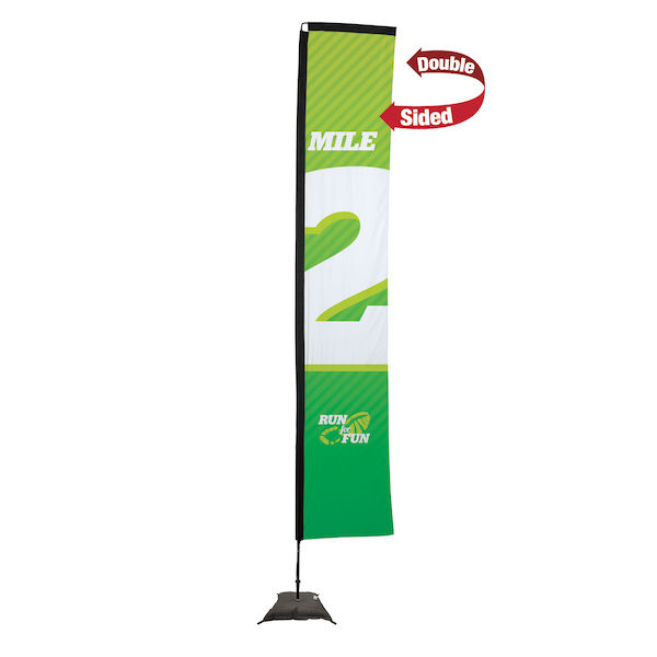 14.5ft Premium Rectangle Sail Sign Kit Double-Sided with Scissor Base
